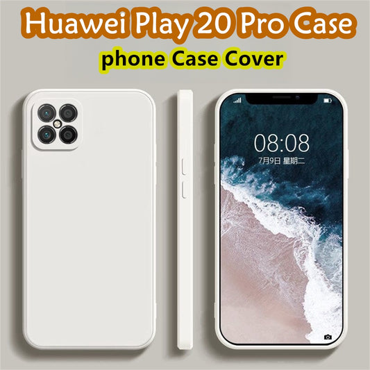 For Huawei Play 20 Pro Cover Drop and wear resistant Silicone Full Case Classic Simple Solid Color Phone Case Cover