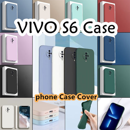 For VIVO S6 Cover Drop and wear resistant Silicone Full Case Classic Simple Solid Color Phone Case Cover