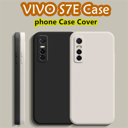 For VIVO S7E Cover Drop and wear resistant Silicone Full Case Classic Simple Solid Color Phone Case Cover