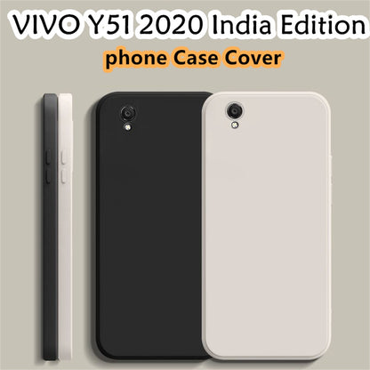 For VIVO Y51 2020 Cover Drop and wear resistant Silicone Full Case Classic Simple Solid Color Phone Case Cover
