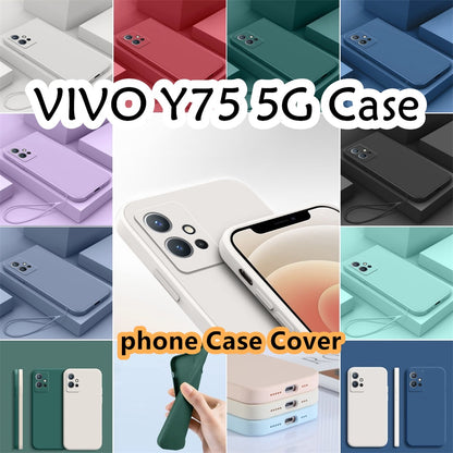 For VIVO Y75 5G Cover Drop and wear resistant Silicone Full Case Classic Simple Solid Color Phone Case Cover