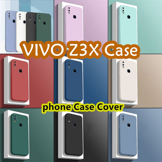 For VIVO Z3X Cover Drop and wear resistant Silicone Full Case Classic Simple Solid Color Phone Case Cover