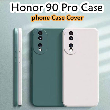 For Honor 90 Pro Cover Drop and wear resistant Silicone Full Case Classic Simple Solid Color Phone Case Cover