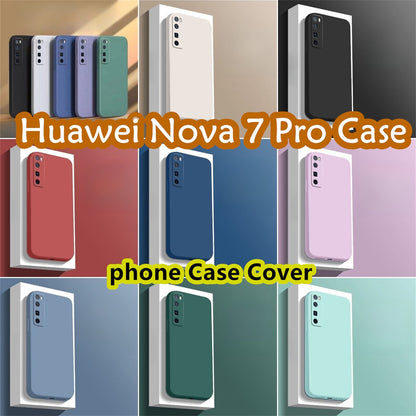 For Huawei Nova 7 Pro Cover Drop and wear resistant Silicone Full Case Classic Simple Solid Color Phone Case Cover