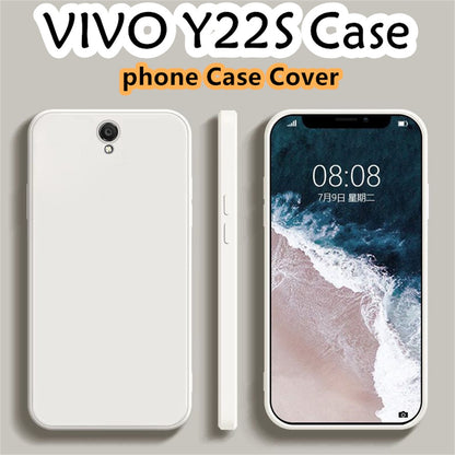 For VIVO Y22S Cover Drop and wear resistant Silicone Full Case Classic Simple Solid Color Phone Case Cover