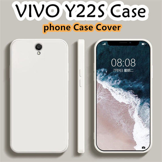 For VIVO Y22S Cover Drop and wear resistant Silicone Full Case Classic Simple Solid Color Phone Case Cover