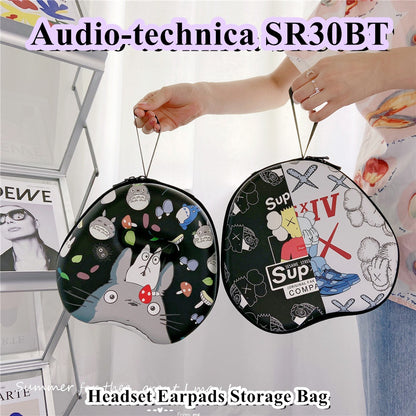 For Audio-technica SR30BT Headphone Case Cartoon Creative Patterns Headset Earpads Storage Bag Casing Box