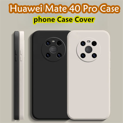 For Huawei Mate 40 Pro Cover Drop and wear resistant Silicone Full Case Classic Simple Solid Color Phone Case Cover