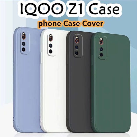 For IQOO Z1 Cover Drop and wear resistant Silicone Full Case Classic Simple Solid Color Phone Case Cover