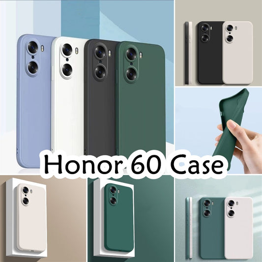 For Honor 60 Cover Drop and wear resistant Silicone Full Case Classic Simple Solid Color Phone Case Cover