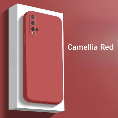 For Huawei Nova 5T Cover Drop and wear resistant Silicone Full Case Classic Simple Solid Color Phone Case Cover