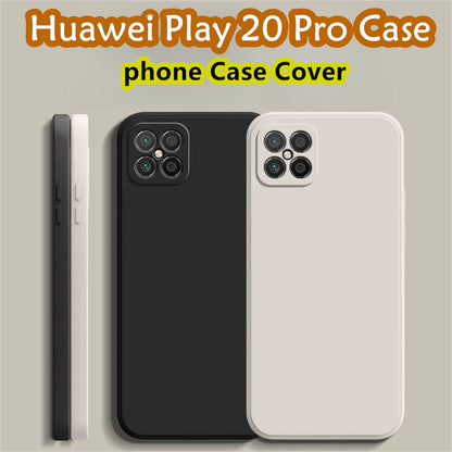 For Huawei Play 20 Pro Cover Drop and wear resistant Silicone Full Case Classic Simple Solid Color Phone Case Cover
