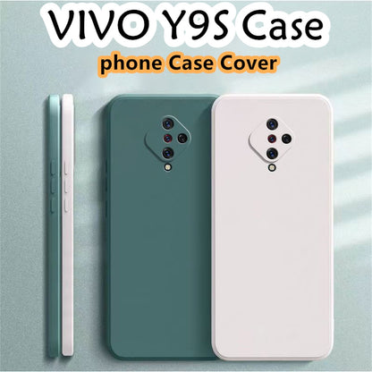 For VIVO Y9S Cover Drop and wear resistant Silicone Full Case Classic Simple Solid Color Phone Case Cover