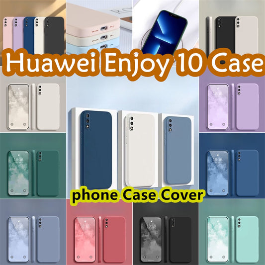 For Huawei Enjoy 10 Cover Drop and wear resistant Silicone Full Case Classic Simple Solid Color Phone Case Cover
