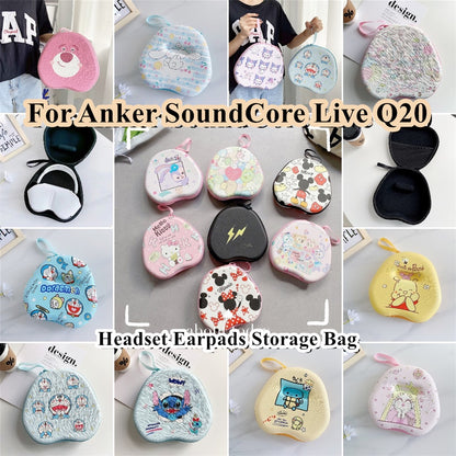 For Anker SoundCore Live Q20 Headphone Case Cartoon Creative Patterns Headset Earpads Storage Bag Casing Box