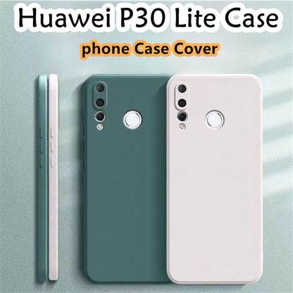 For Huawei P30 Lite Cover Drop and wear resistant Silicone Full Case Classic Simple Solid Color Phone Case Cover