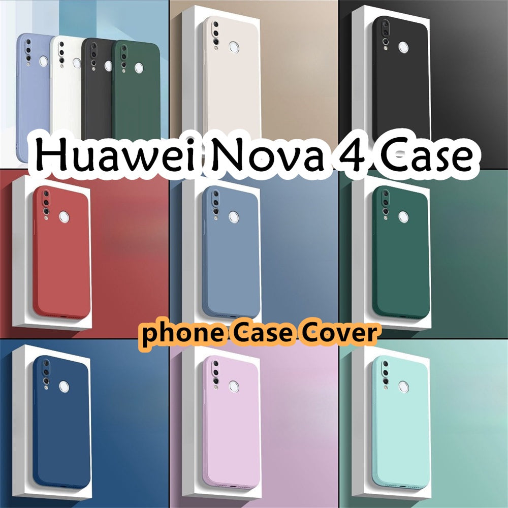 For Huawei Nova 4 Cover Drop and wear resistant Silicone Full Case Classic Simple Solid Color Phone Case Cover