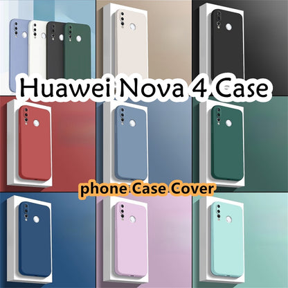 For Huawei Nova 4 Cover Drop and wear resistant Silicone Full Case Classic Simple Solid Color Phone Case Cover