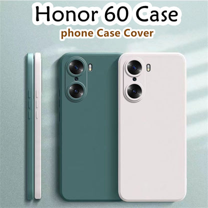 For Honor 60 Cover Drop and wear resistant Silicone Full Case Classic Simple Solid Color Phone Case Cover