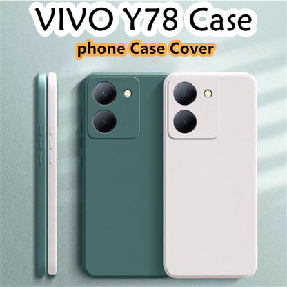 For VIVO Y78 Cover Drop and wear resistant Silicone Full Case Classic Simple Solid Color Phone Case Cover