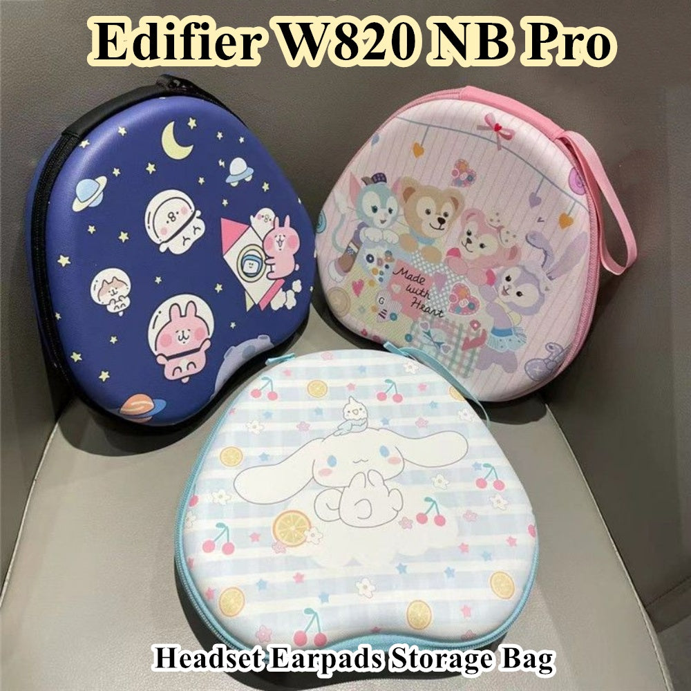 For Edifier W820 NB Pro Headphone Case Cartoon Creative Patterns Headset Earpads Storage Bag Casing Box