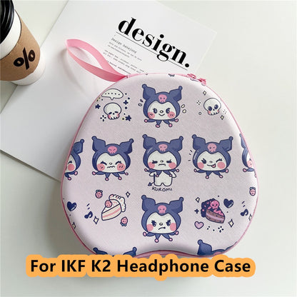 For IKF K2 Headphone Case Cartoon Creative Patterns Headset Earpads Storage Bag Casing Box