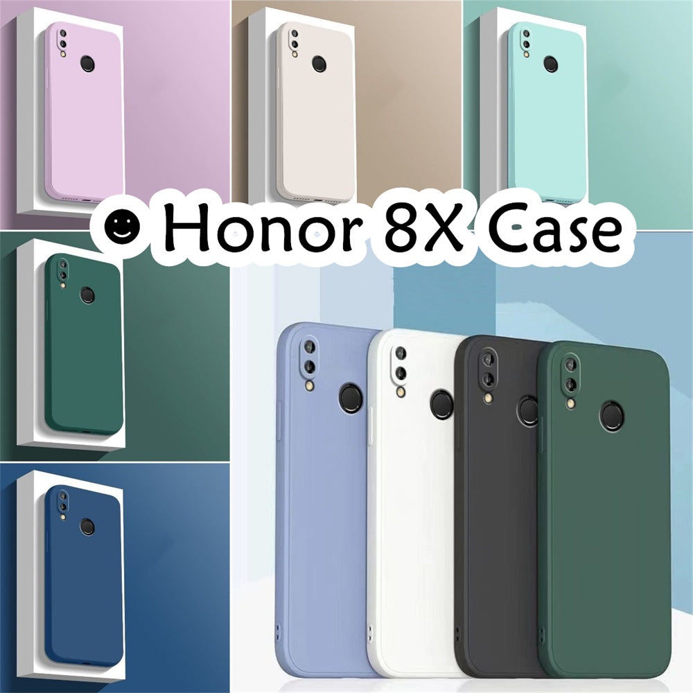 For Honor 8X Cover Drop and wear resistant Silicone Full Case Classic Simple Solid Color Phone Case Cover
