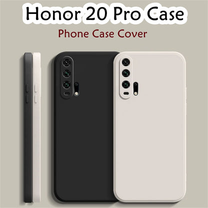 For Honor 20 Pro Cover Drop and wear resistant Silicone Full Case Classic Simple Solid Color Phone Case Cover