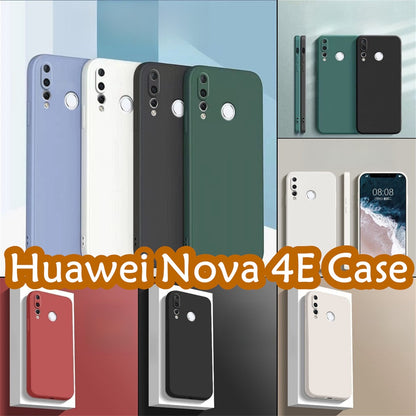 For Huawei Nova 4E Cover Drop and wear resistant Silicone Full Case Classic Simple Solid Color Phone Case Cover