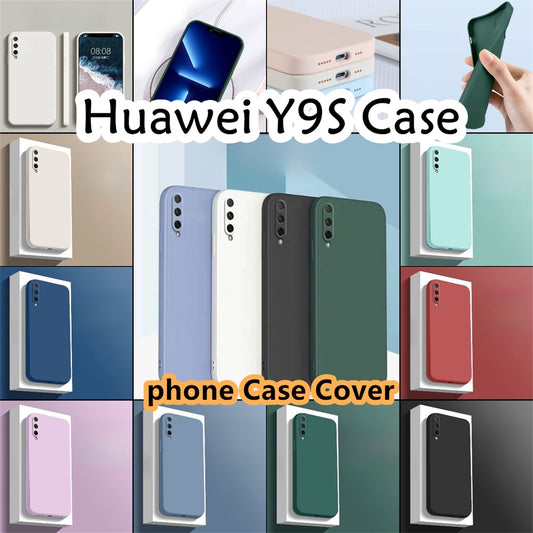 For Huawei Y9S Cover Drop and wear resistant Silicone Full Case Classic Simple Solid Color Phone Case Cover