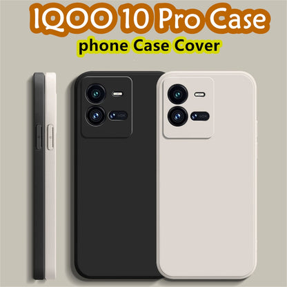 For IQOO 10 Pro Cover Drop and wear resistant Silicone Full Case Classic Simple Solid Color Phone Case Cover