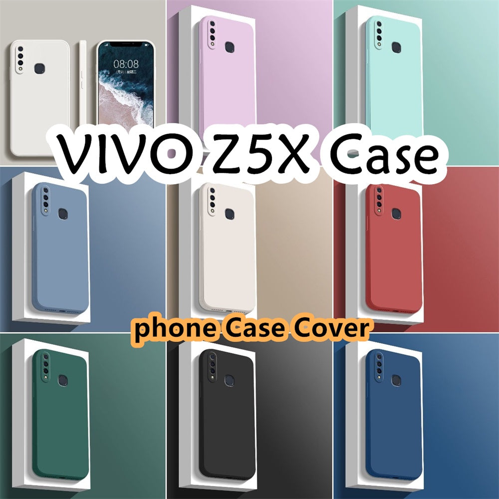 For VIVO Z5X Cover Drop and wear resistant Silicone Full Case Classic Simple Solid Color Phone Case Cover