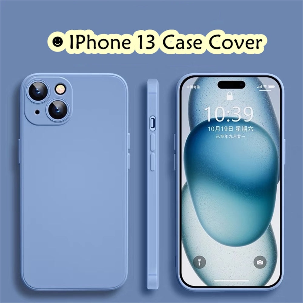 For IPhone 13 Cover Drop and wear resistant Silicone Full Case Classic Simple Solid Color Phone Case Cover