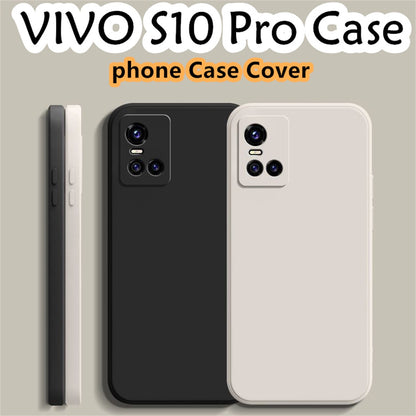 For VIVO S10 Pro Cover Drop and wear resistant Silicone Full Case Classic Simple Solid Color Phone Case Cover