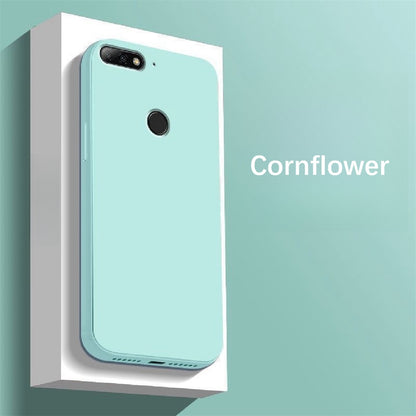 For Huawei Enjoy 8 Cover Drop and wear resistant Silicone Full Case Classic Simple Solid Color Phone Case Cover