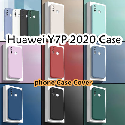 For Huawei Y7P 2020 Cover Drop and wear resistant Silicone Full Case Classic Simple Solid Color Phone Case Cover