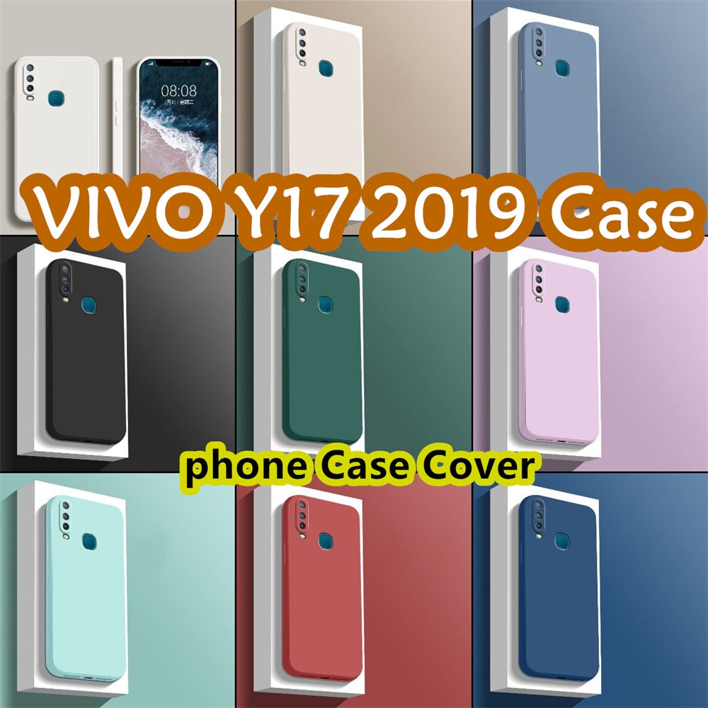 For VIVO Y17 2019 Cover Drop and wear resistant Silicone Full Case Classic Simple Solid Color Phone Case Cover