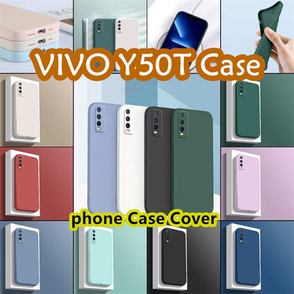 For VIVO Y50T Cover Drop and wear resistant Silicone Full Case Classic Simple Solid Color Phone Case Cover