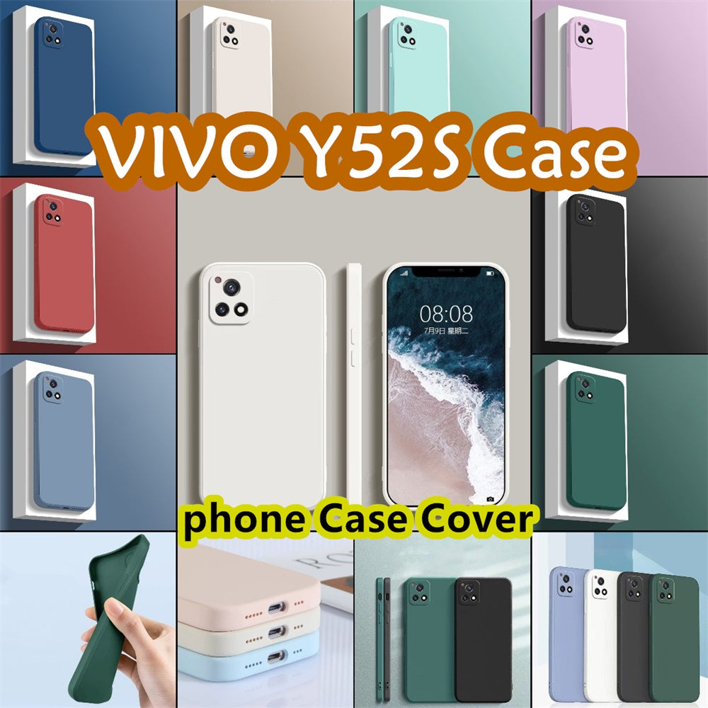 For VIVO Y52S Cover Drop and wear resistant Silicone Full Case Classic Simple Solid Color Phone Case Cover