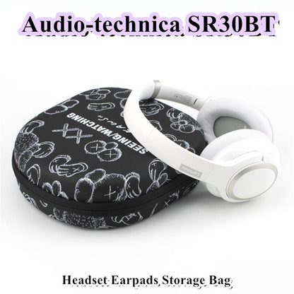 For Audio-technica SR30BT Headphone Case Cartoon Creative Patterns Headset Earpads Storage Bag Casing Box