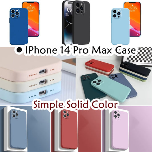 For IPhone 14 Pro Max Cover Drop and wear resistant Silicone Full Case Classic Simple Solid Color Phone Case Cover