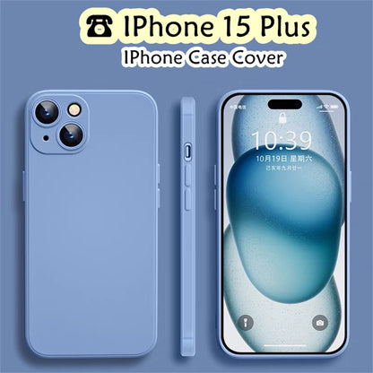 For IPhone 15 Plus Cover Drop and wear resistant Silicone Full Case Classic Simple Solid Color Phone Case Cover