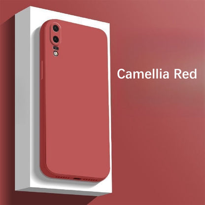 For Huawei P20 Cover Drop and wear resistant Silicone Full Case Classic Simple Solid Color Phone Case Cover