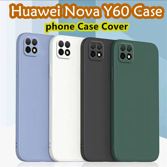 For Huawei Nova Y60 Cover Drop and wear resistant Silicone Full Case Classic Simple Solid Color Phone Case Cover