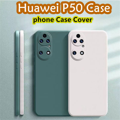 For Huawei P50 Cover Drop and wear resistant Silicone Full Case Classic Simple Solid Color Phone Case Cover