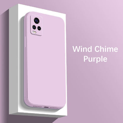 For VIVO V20 Cover Drop and wear resistant Silicone Full Case Classic Simple Solid Cloor Phone Case Cover