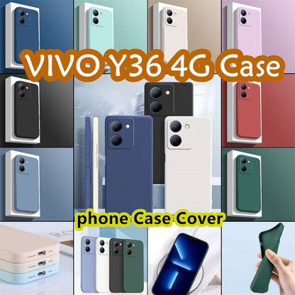 For VIVO Y36 4G Cover Drop and wear resistant Silicone Full Case Classic Simple Solid Color Phone Case Cover