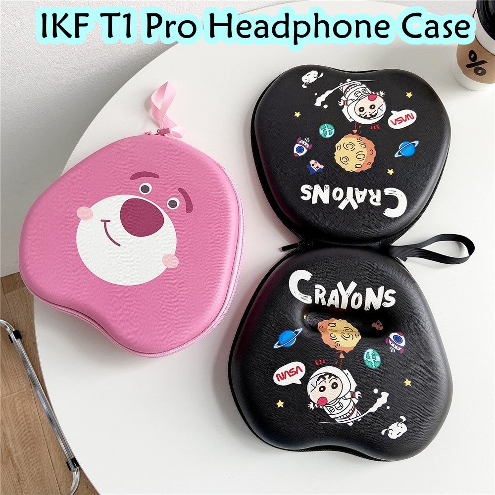 For IKF T1 Pro Headphone Case Cartoon Creative Patterns Headset Earpads Storage Bag Casing Box