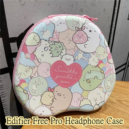 For Edifier Free Pro Headphone Case Cartoon Creative Patterns Headset Earpads Storage Bag Casing Box