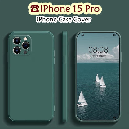 For IPhone 15 Pro Cover Drop and wear resistant Silicone Full Case Classic Simple Solid Color Phone Case Cover